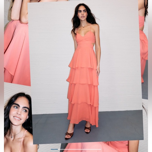 NWT AE Cutout Tiered Maxi Dress - Picture 8 of 10